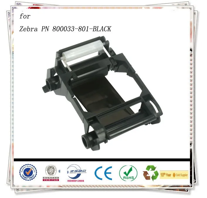 Совместимая черная лента 800033-801 1000 изображения для использования на принтере для ID-карт серии Zebra ZXP3