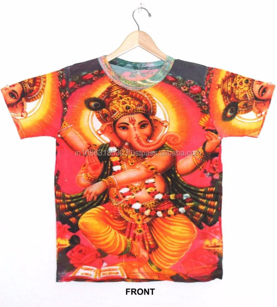 Gods & Ganesha DIVINE Indian Hindu Indian Lord Deity T shirt Psychedelic Unisex wear Hippie Dj Art T - Shirt shirt M / L / Xl