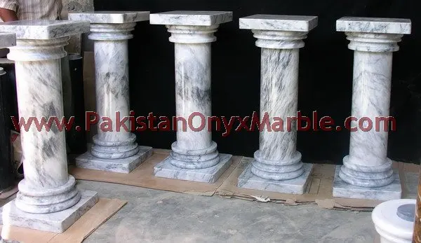 Badal Modern Design Natural Color Gray Marble Pedestals Solid and Hollow Roman Pillars Granite Columns