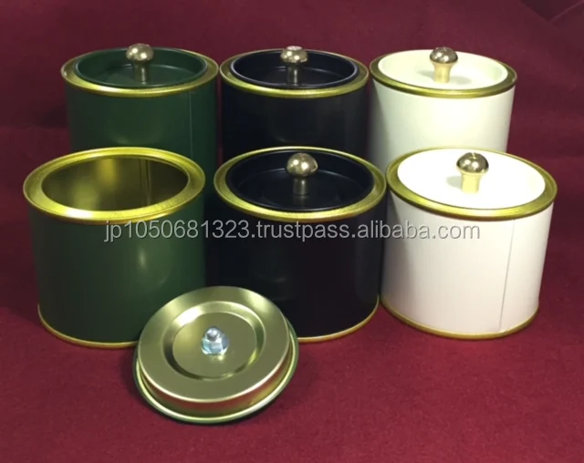 High quality and various shapes, sizes and colors of large can for tea storage made in Japan
