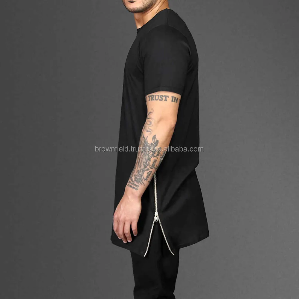 The Basic Long Tail Tee Round Neck Plain T Shirt