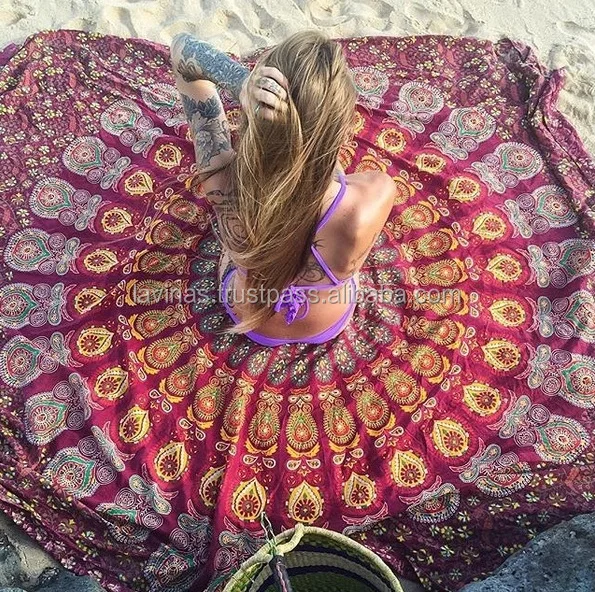 Indian Hippie Mandala Throw Cotton Wall Hanging Beach Throw Mandala Tapestry Throw