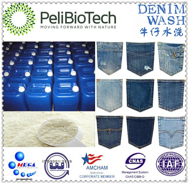 Enzyme Preparations for desizing to significantly soften the denim and during later steps will prevent streaks from forming