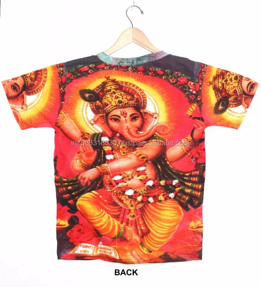 Gods & Ganesha DIVINE Indian Hindu Indian Lord Deity T shirt Psychedelic Unisex wear Hippie Dj Art T - Shirt shirt M / L / Xl