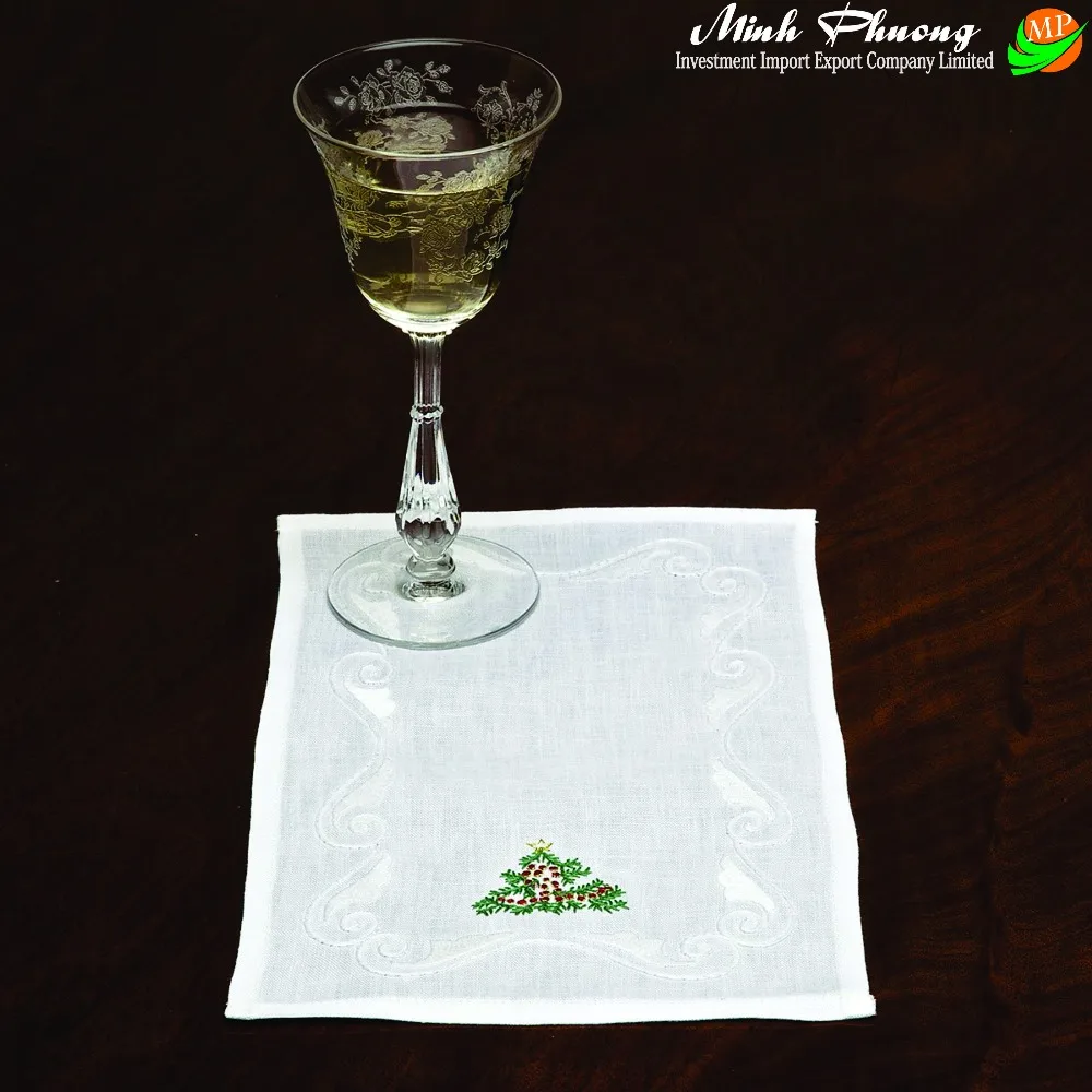 Vietnam Luxury Embroidered Napkins Cotton Fabric for Restaurant Use