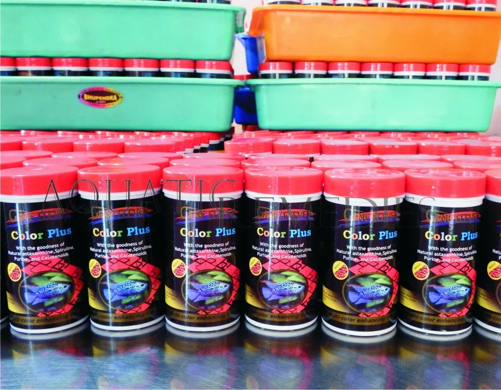 COLOR PLUS - Aquarium Fish Food / Natural multi-color enhancing fish feed formula effective on all aquarium fish
