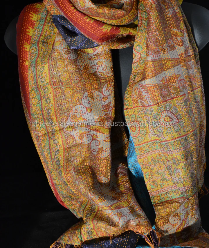 Silk Kantha Stole Shawls