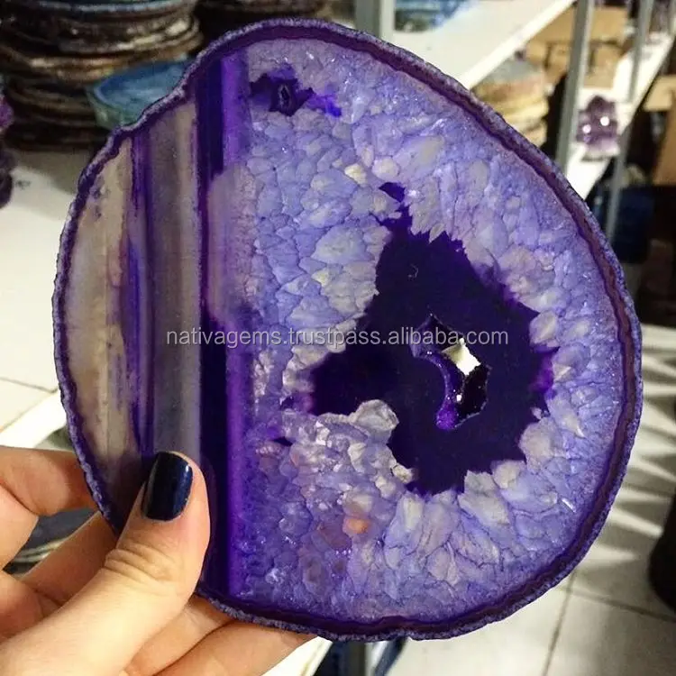 Natural AGATE Slices High Quality Handmade Mineral Gemstones in Pink Green Brown for Decorative Applications