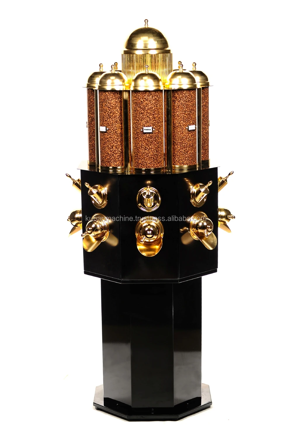 
Coffee Bean Dispenser with Rotating System, Spinning Coffee Bean Dispenser Silo, Rotating Coffee Bean Displayer Bin Container 