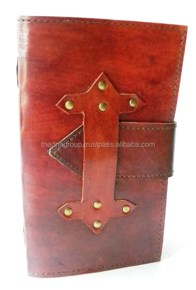 Indian handmade brown color thick wide belt Diary Handmade vintage thick belt closure long leather journal notebook.