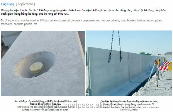 Lifting anchor for precast concrete - safest way for lifting (1.3 - 5 tons)