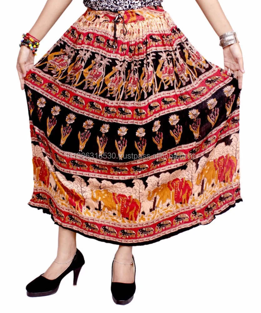 Indian Hippie Boho Gypsy Tribal Batik Animals Floral Elastic Waist Long Skirt Dress Skirt printed long jupe falda gypsy kjol