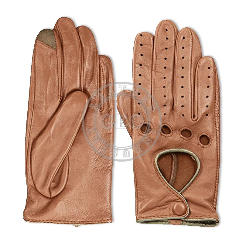 Men Leather Car Driving Gloves
