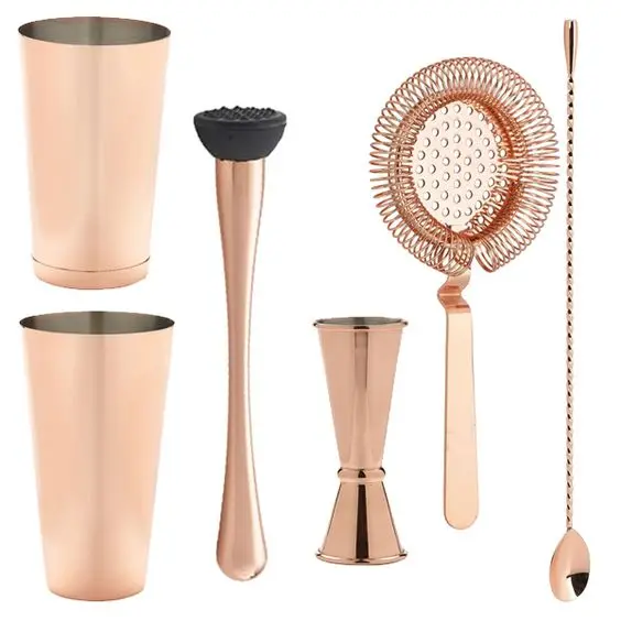 Медный барный набор инструментов Премиум Металлический шейкер для коктейлей вечеринок и свадеб