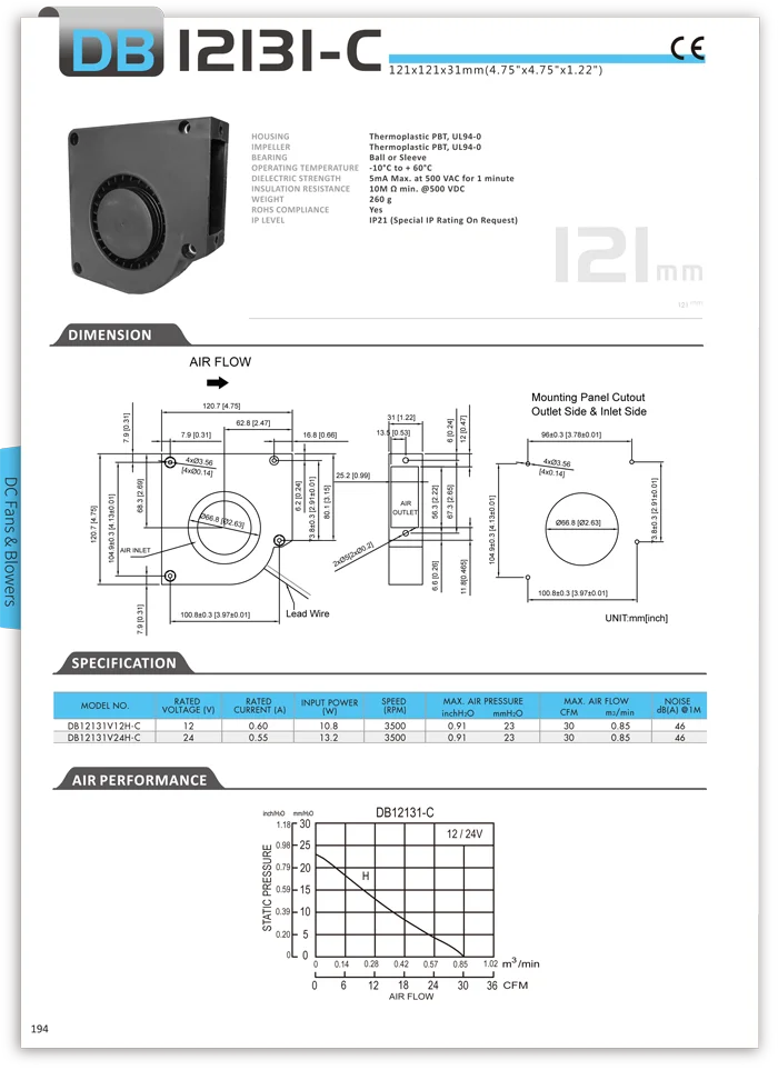 db12131-c dc blower