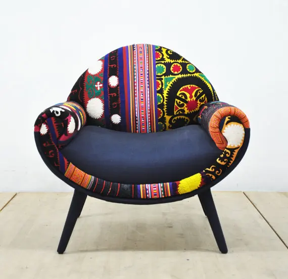 Colorful Brick Patchwork  Chair Styles Hand Made Embroidery Modern Living Room Sofa Sectional  Bed 5  Sets Fabric