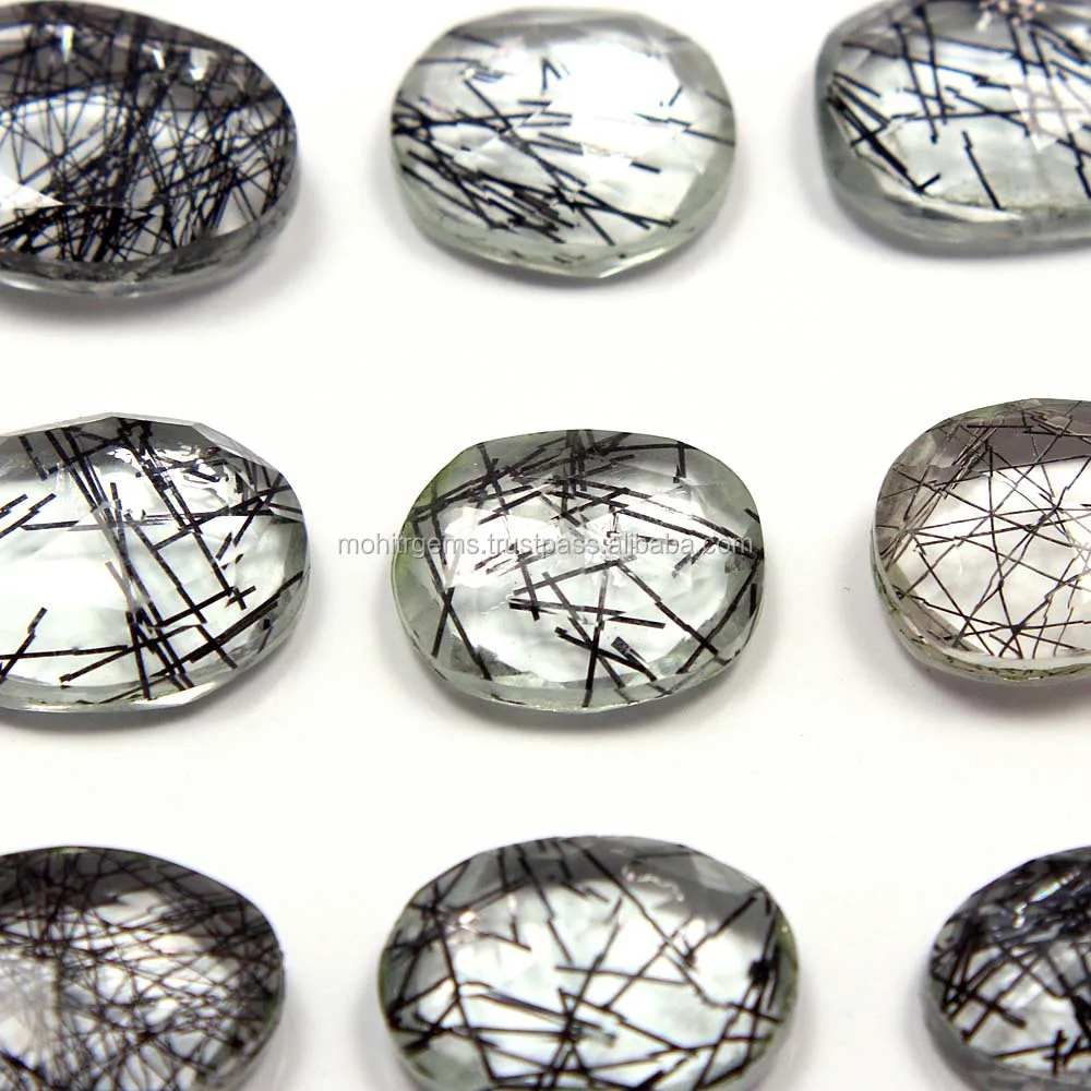 Black Handmade Beautiful Fine Brilette Cut Loose GemStones Rosecut Loose Gemstone Black Rutile Mix