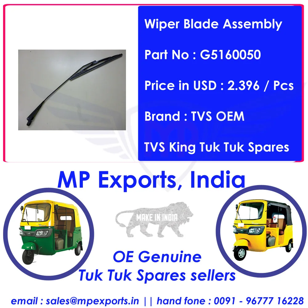 Tvs King Wiper Blade Assembly tuk tuk Spares