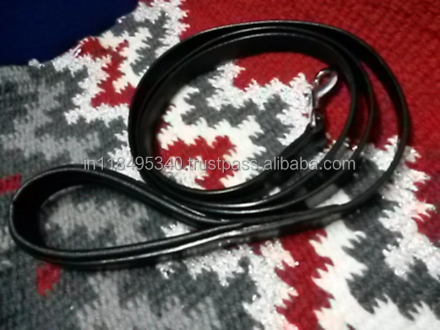 HIGH QUALITY GENUINE LEATHER EMPTY CHANNEL DOG LEAD WITH REAL LEATHER SUPER SOFT PADDED HANDLE FOR BETTER GRIP