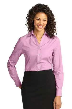 Port Authority Ladies Crosshatch Easy Care Shirt - 60/40 cotton/poly, front and back darts and comes with your logo