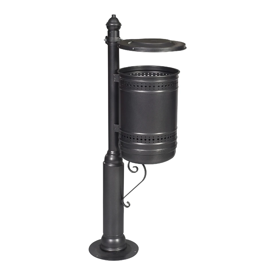 27L/32L Post-Mounted Waste Bin with Lid (GMG - GML 32)