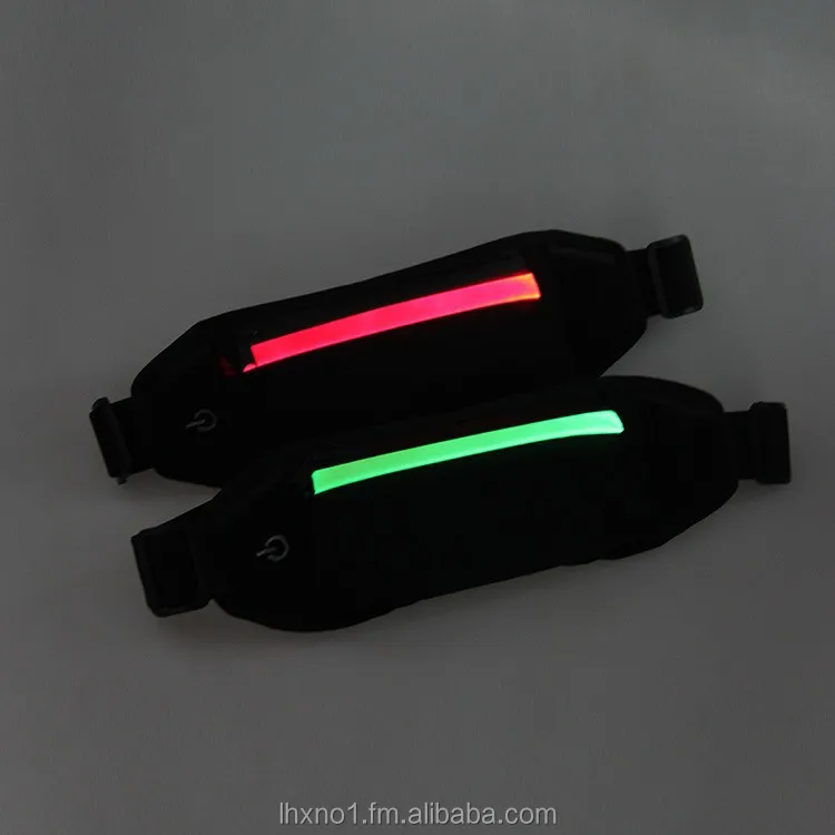 2016 hot sell fancy novel interesting sport daily gadget flashing led elastic waist bag for Iphone 6 /6plus