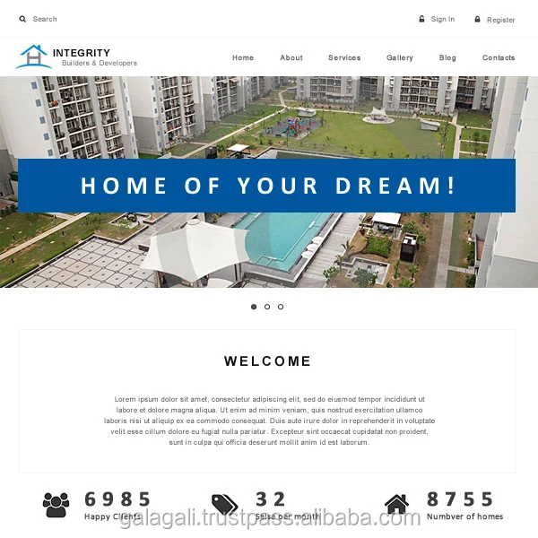 Дизайн веб-сайта онлайн-портала и служба разработки веб-сайта для строительства/недвижимости