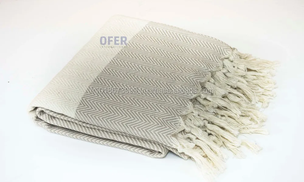 Herringbone Classic Pestemal Turkish Towels, Hamam Wholesale - Blanket - Blue Classic Collection Oem Customize .