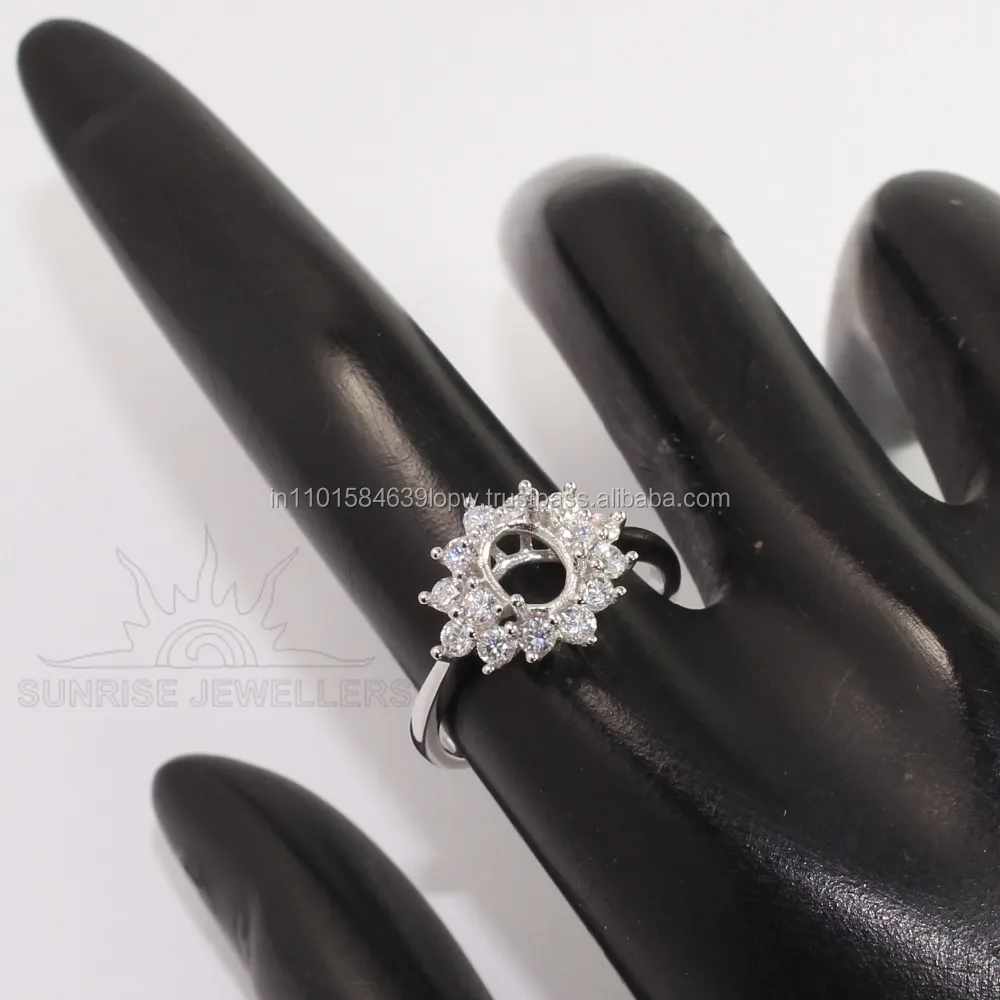 Set Your Own Choice Best Selling Classic Sporty 925 Solid Sterling Silver pearl ring mountings No Stone Jewellery