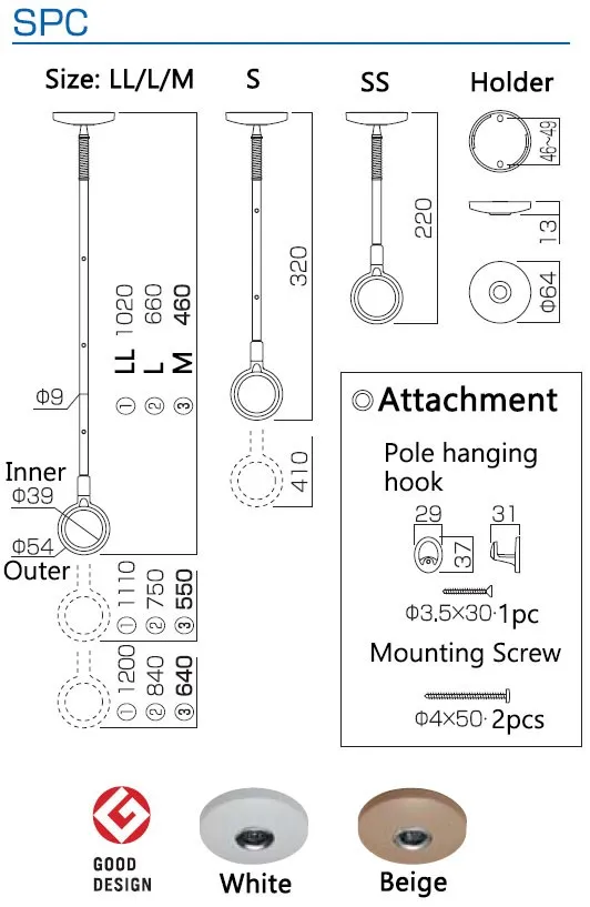 CLOTHES HANGER HOOKS WITH DETACHABLE POLE RACK MADE IN JAPAN TO DRY CLOTHES INDOOR CEILING MOUNTED DURABLE