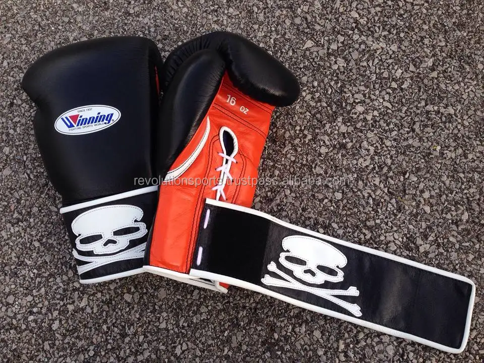 100% Exotic Cowhide leather boxing gloves Lace up Designs GOLD 2018 Best sellers