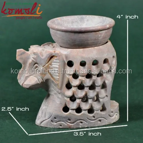 Handmade soap stone carving tea light holder, natural stone candle holder soapstone candle holder