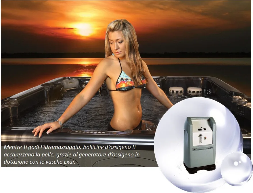 
Deluxe Outdoor spa jacuzzi function for 6 p Oxygen integrated for Massage tube made in Italy 