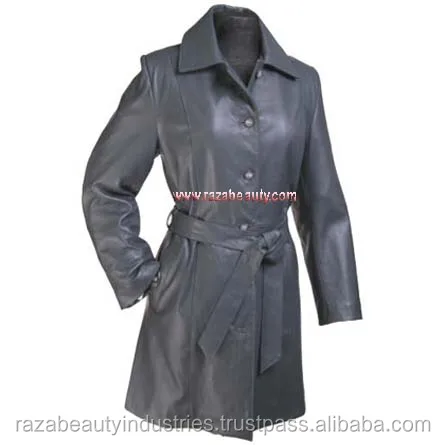 Ladies Leather Long Coat, Ladies Leather Jackets