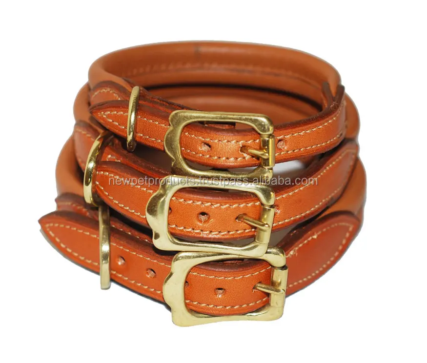 Factory Wholesale Price Genuine 100% Personalized Customized Leather Dog Collars for Lovely Pets