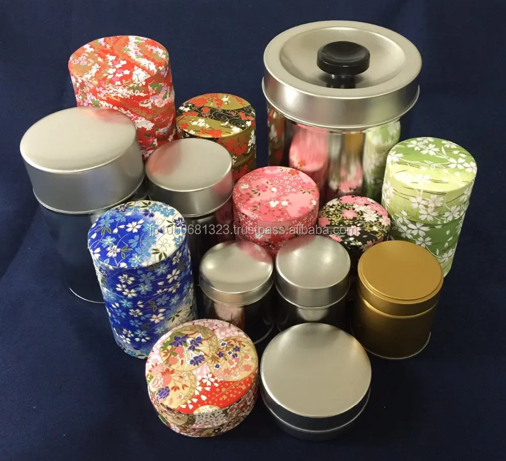 High quality round tin can box with internal lid made in Japan, small lot available