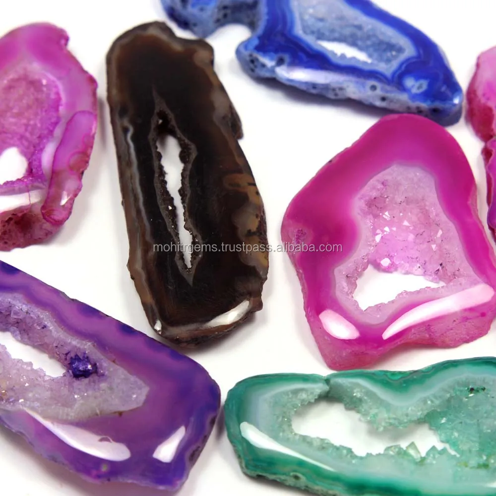 Multi-Color Hole Agate Slice Druzy For Jewelry Making From Honest Diamonds Dealers Directly Moissanite