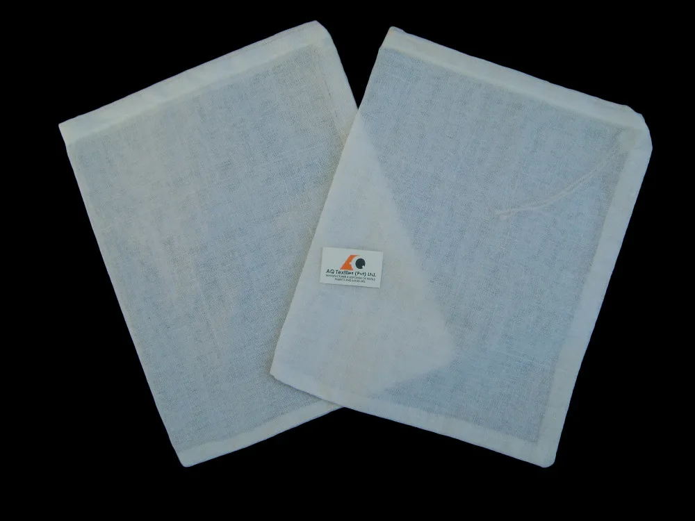 Мешок из белого муслина на шнурке-белый шнур на шнурке-Индивидуальный размер.