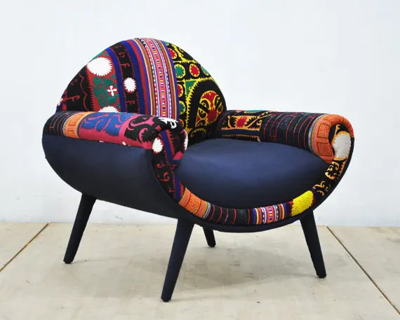 Colorful Brick Patchwork  Chair Styles Hand Made Embroidery Modern Living Room Sofa Sectional  Bed 5  Sets Fabric