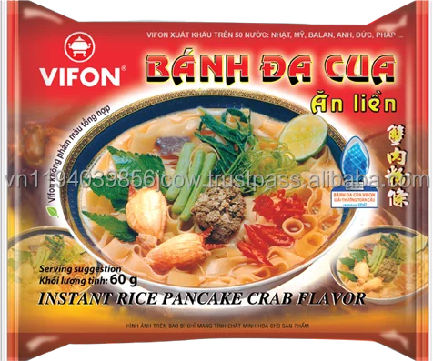 
WHOLESALE VIFON INSTANT NOODLES RICE PANCAKE CRAB FLAVOR 60 GR 