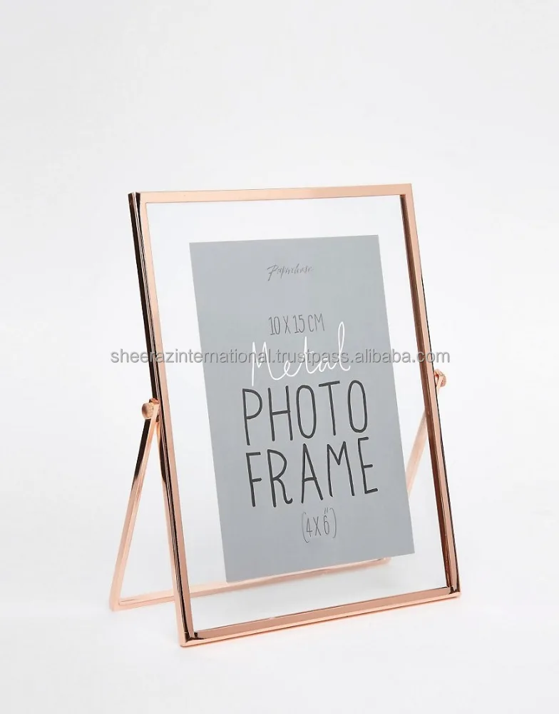 Antique Gold Vintage Style Brass and Glass Metal Floating Desk Cheap gold certificate frame fancy photo frame Home For Home