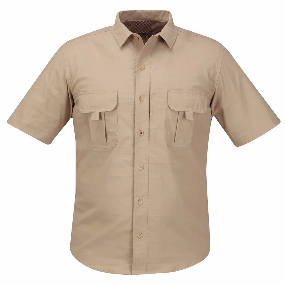 Кастомизированная тактическая Горячая погода рубашка с коротким рукавом охранная форма на пуговицах клапаном и