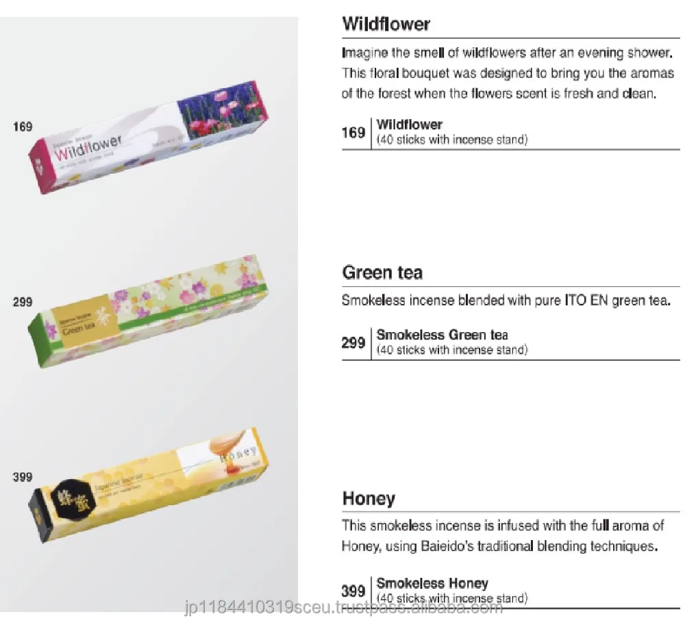 Premium incenses stick raw material Incense with calming & relax effect made in Japan