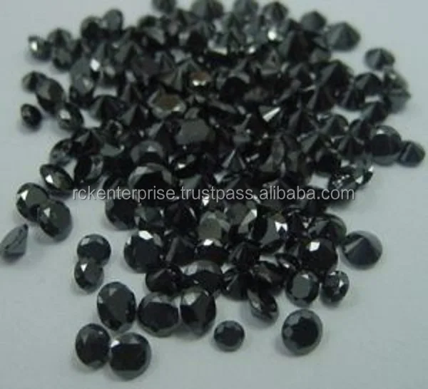 Genuine Natural Loose Black Round Brilliant Cut Diamonds for sale
