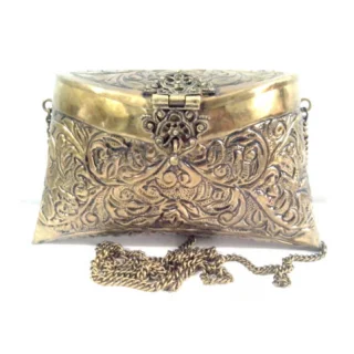 Handmade Carving clutches Vintage Handmade Brass metal shoulder clutch bag
