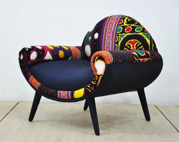 Colorful Brick Patchwork  Chair Styles Hand Made Embroidery Modern Living Room Sofa Sectional  Bed 5  Sets Fabric