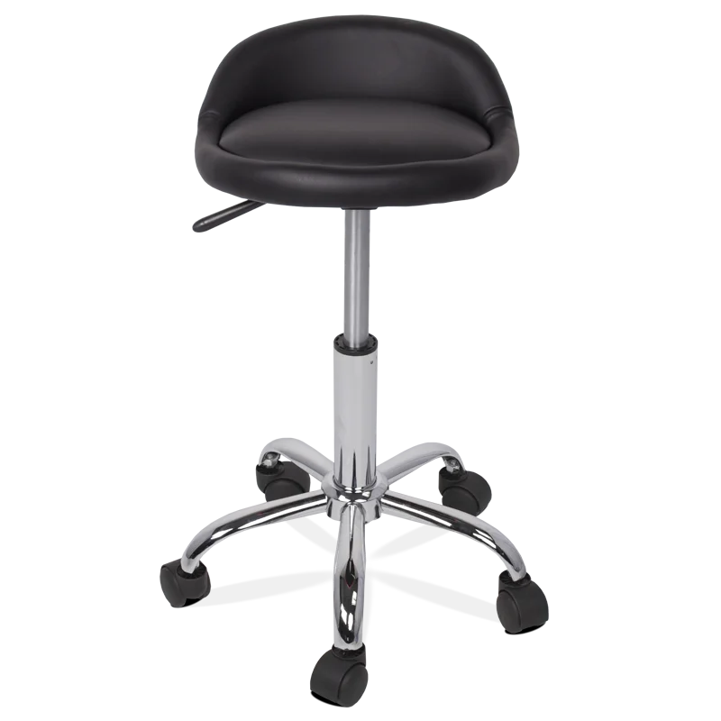 Bar kitchen office chair stool in PU with chrome legs CARMEN 3067 Black, Cream, White colors