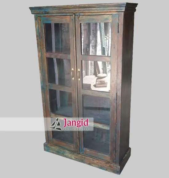 indian wooden mango wood painted almirah design wardrobe furniture