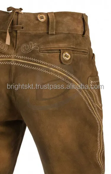 Authentic Lederhosen German Bavarian Oktoberfest Trachten Men leather Pant (Beer fest Bavarian Garments) leather pant customize