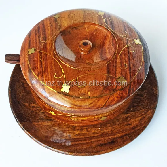 Wood Sugar Pot Wooden Sugar Bowl ,Handmade Wooden Gloss Sugar pot, Small wood sugar container table wood crafts